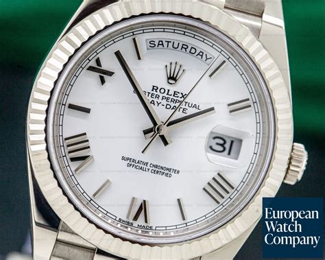 rolex day date 40mm 18k white gold anniversary dial|rolex day date 228239.